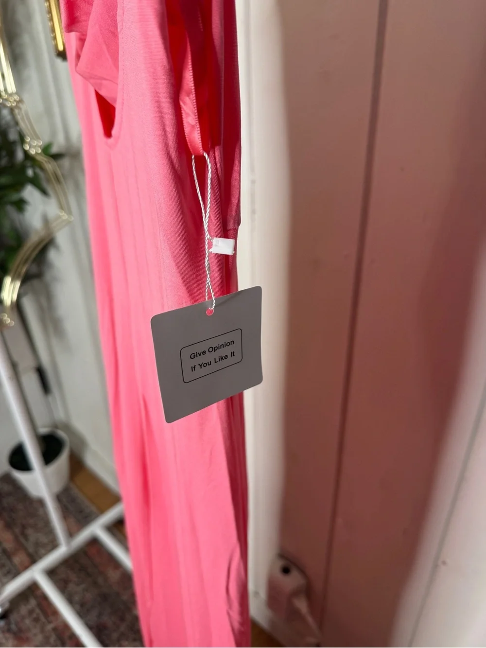 Pink Cowl Neck Maxi Dress